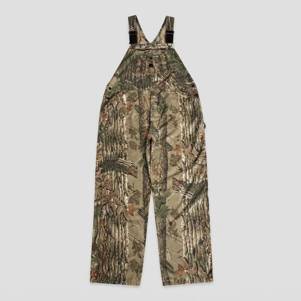 90s Vintage Realtree Camo Liberty Overalls Mens 46x30 Regular Hunting Bibs Baggy